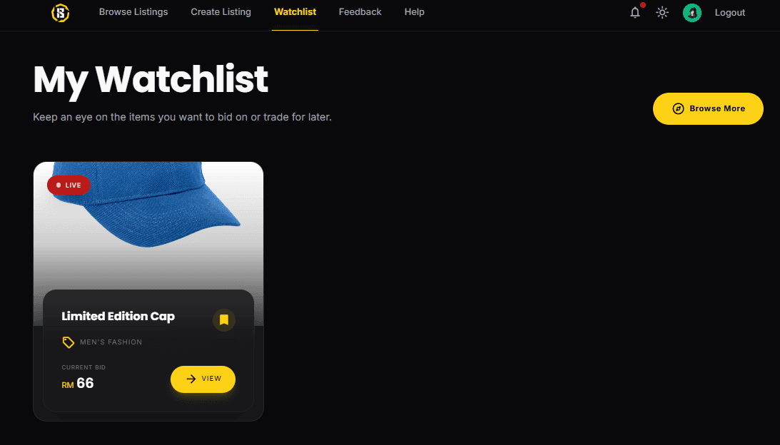 Watchlist page